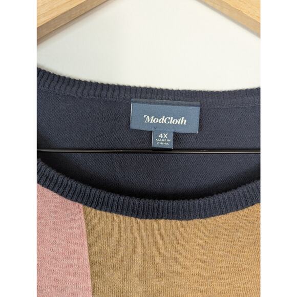 ModCloth Colorblock Short Sleeve Scoop Neck Sweater - Picture 4 of 6
